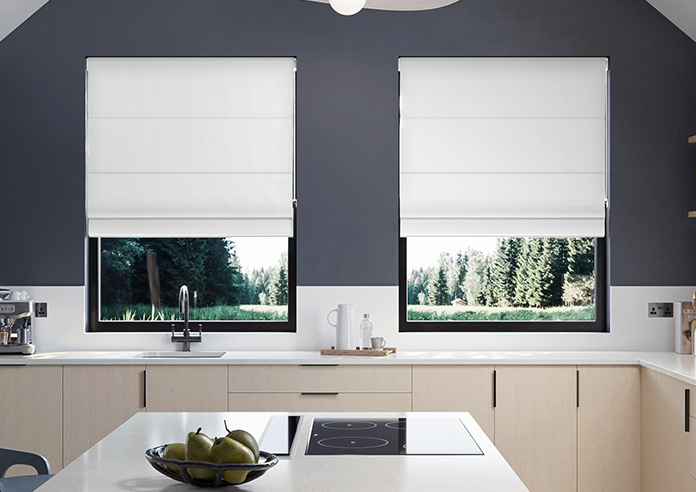 Ascot, Snow White - Motorised Roman Blind - Image 3